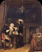 Frans van Mieris The Gentleman in the shop Sweden oil painting artist